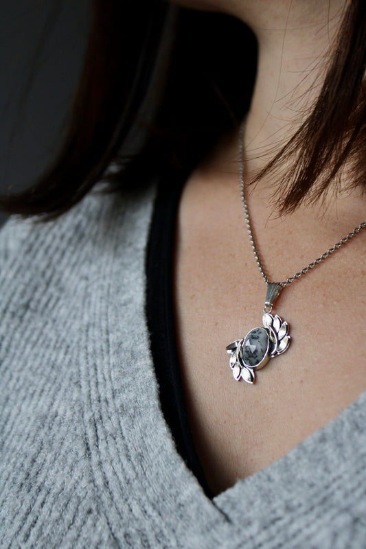 Pendentif César et agate dentritique image 0