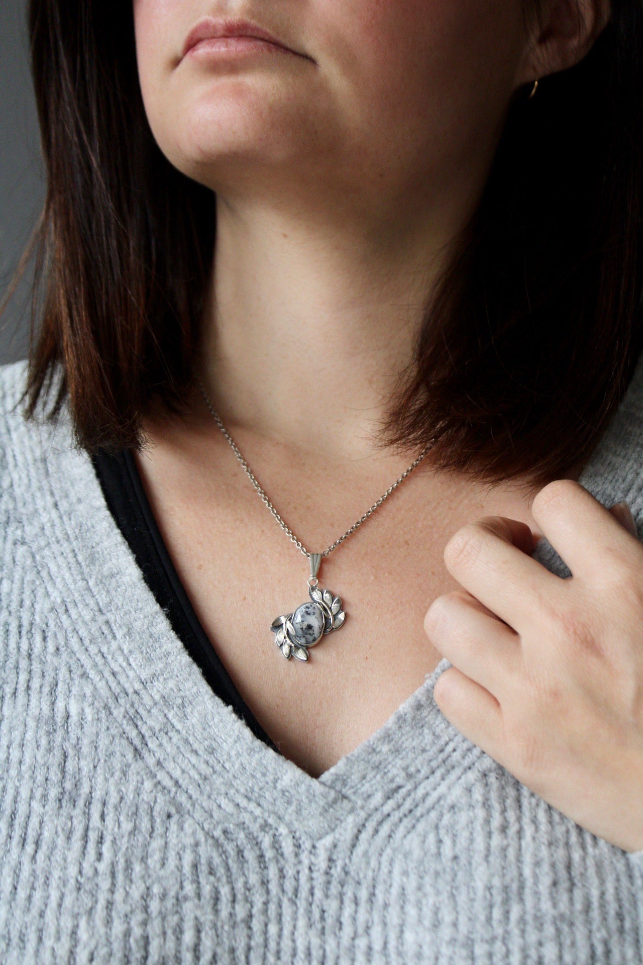 Pendentif César et agate dentritique image 1