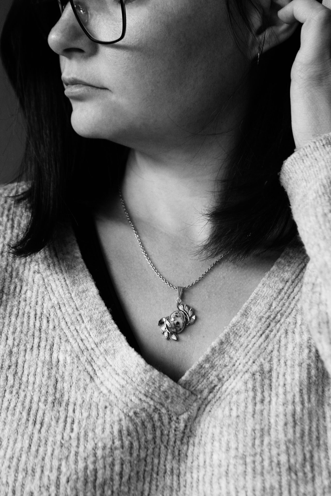 Pendentif César et agate dentritique image 2